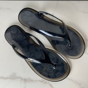 Coach Black Flip-Flop Sandals